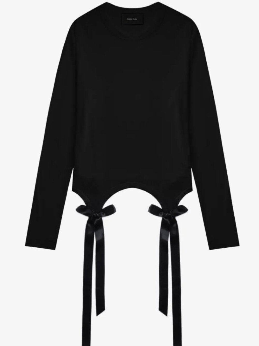 Simone Rocha Black Bow Tails Easy Long Sleeve T-Shirt M Medium